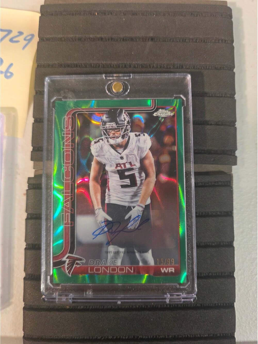 Drake London [ Green Lava Refractor] /99 #BA-DL 2025 Topps Chrome Auto falcons